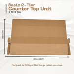 Load image into Gallery viewer, Basic 2 Step Brown Cardboard Counter Top Display Unit CDU