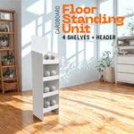 Load image into Gallery viewer, White Cardboard POS Floor Stand Display 4 Shelf Unit FSDU
