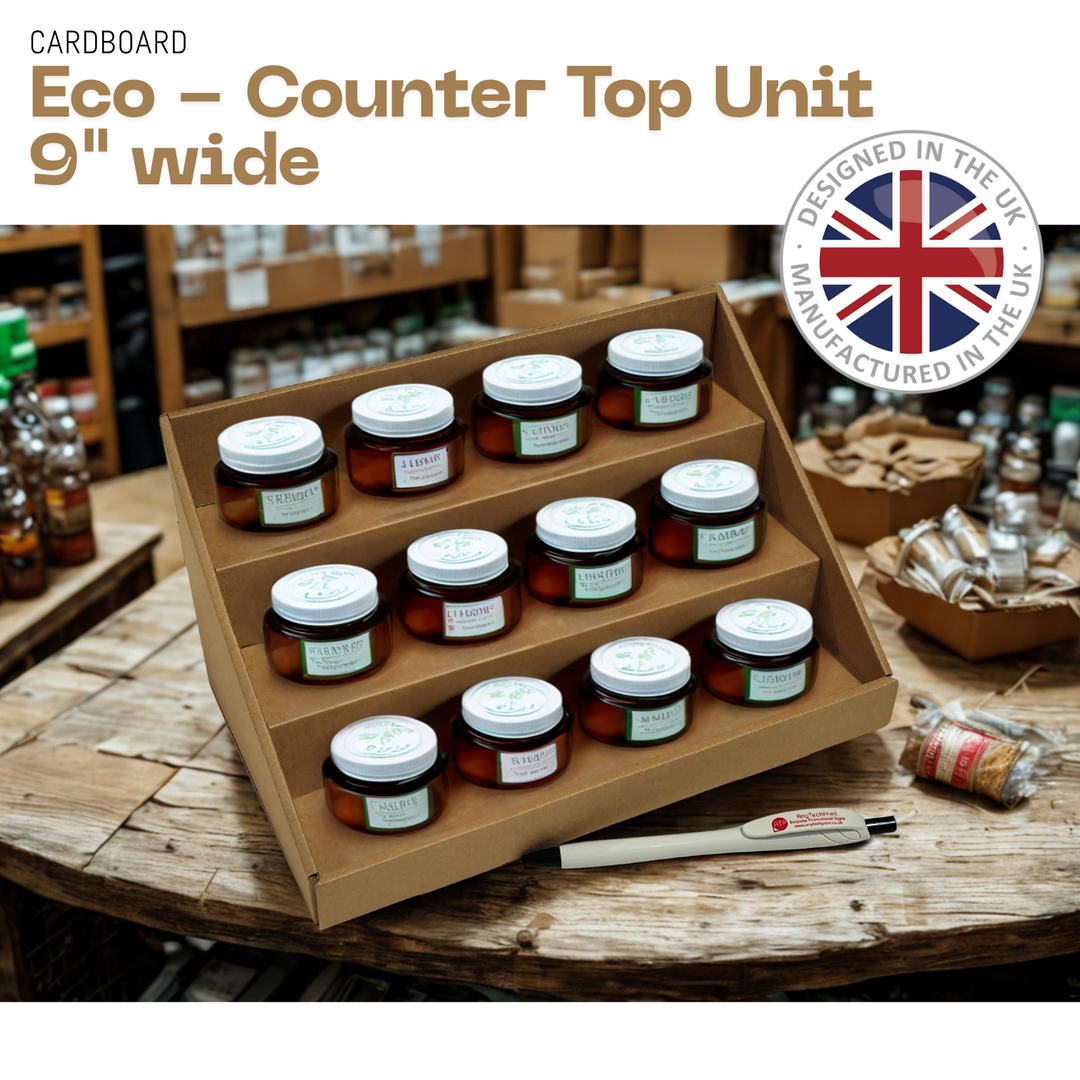 3 STEP 9" Counter Top Brown Cardboard CDU Display