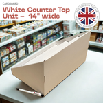 Load image into Gallery viewer, 3 STEP 14&quot; WIDE Counter Top White Cardboard CDU Display
