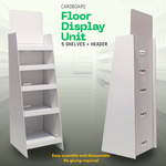 Load image into Gallery viewer, White Cardboard 5 Shelves Floor Stand Display Unit FSDU 4ft height
