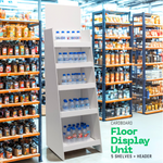 Load image into Gallery viewer, White Cardboard 5 Shelves Floor Stand Display Unit FSDU 4ft height
