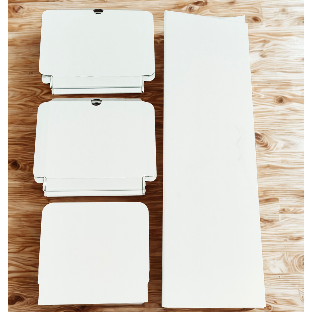 White Cardboard POS Floor Stand Display 4 Shelf Unit FSDU