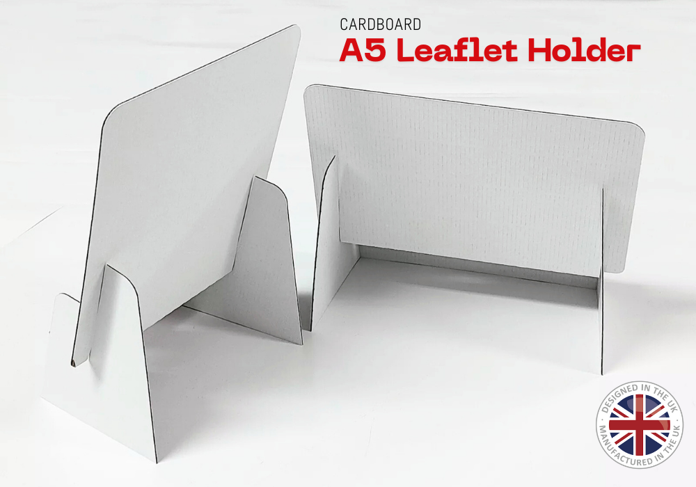 A5 White Cardboard Leaflet Holder Pack of 5, 10, 20