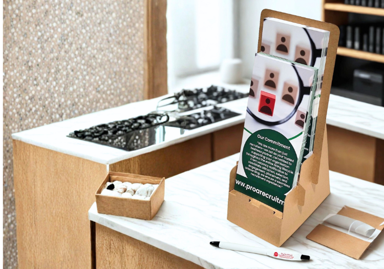 ECO Brown 2 Step Cardboard DL (1/3 A4) Leaflet Holder