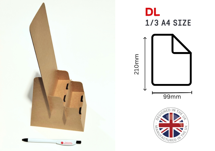 ECO Brown 2 Step Cardboard DL (1/3 A4) Leaflet Holder