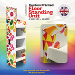 Load image into Gallery viewer, Custom PRINTED Cardboard Shop Floor Stand Display 4 Shelf Unit FSDU
